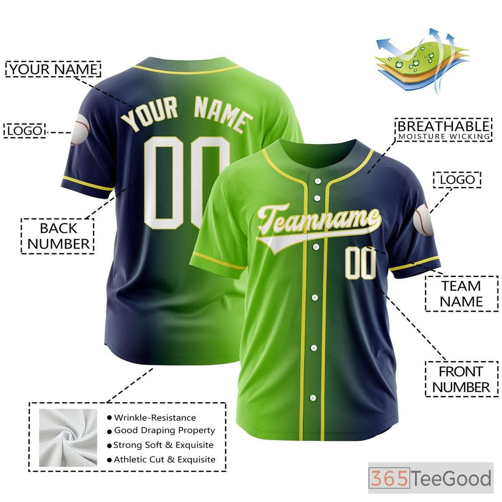 Custom Baseball Jersey Tee for Men & Women - Add Your Team Name, Number & Logo