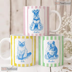 Custom Dog Line Drawing Portrait Mug - Personalized Pet Memorial Gift Ceramic Accent Mug