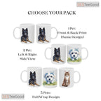 Custom Dog Portrait Watercolor Pet Lover Personalization Two Tone Ceramic Accent Mug