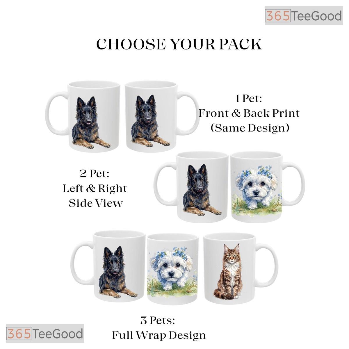 Custom Dog Portrait Watercolor Pet Lover Personalization Two Tone Ceramic Accent Mug