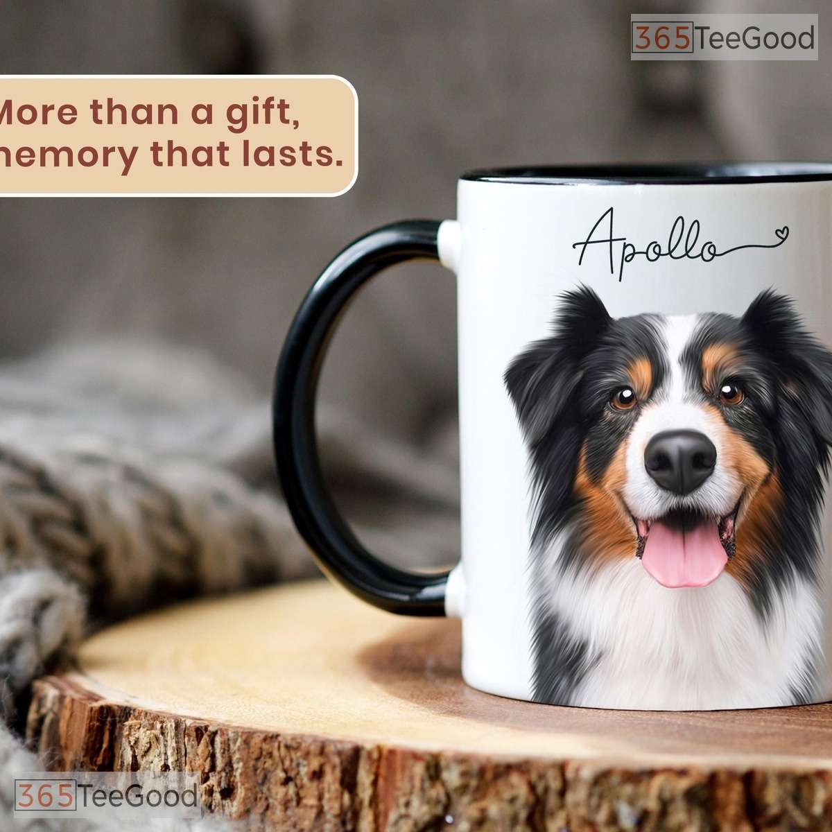 Personalized Photo Mug for Pet Parents - Custom Dog Portrait Art Ceramic Gift Accent Mug