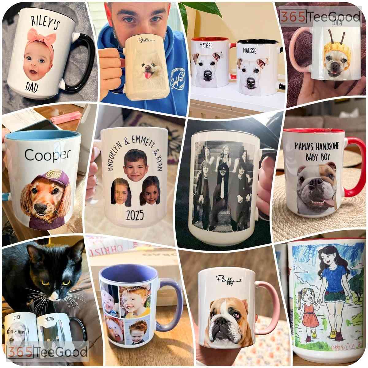 Personalized Photo Mug for Pet Parents - Custom Dog Portrait Art Ceramic Gift Accent Mug