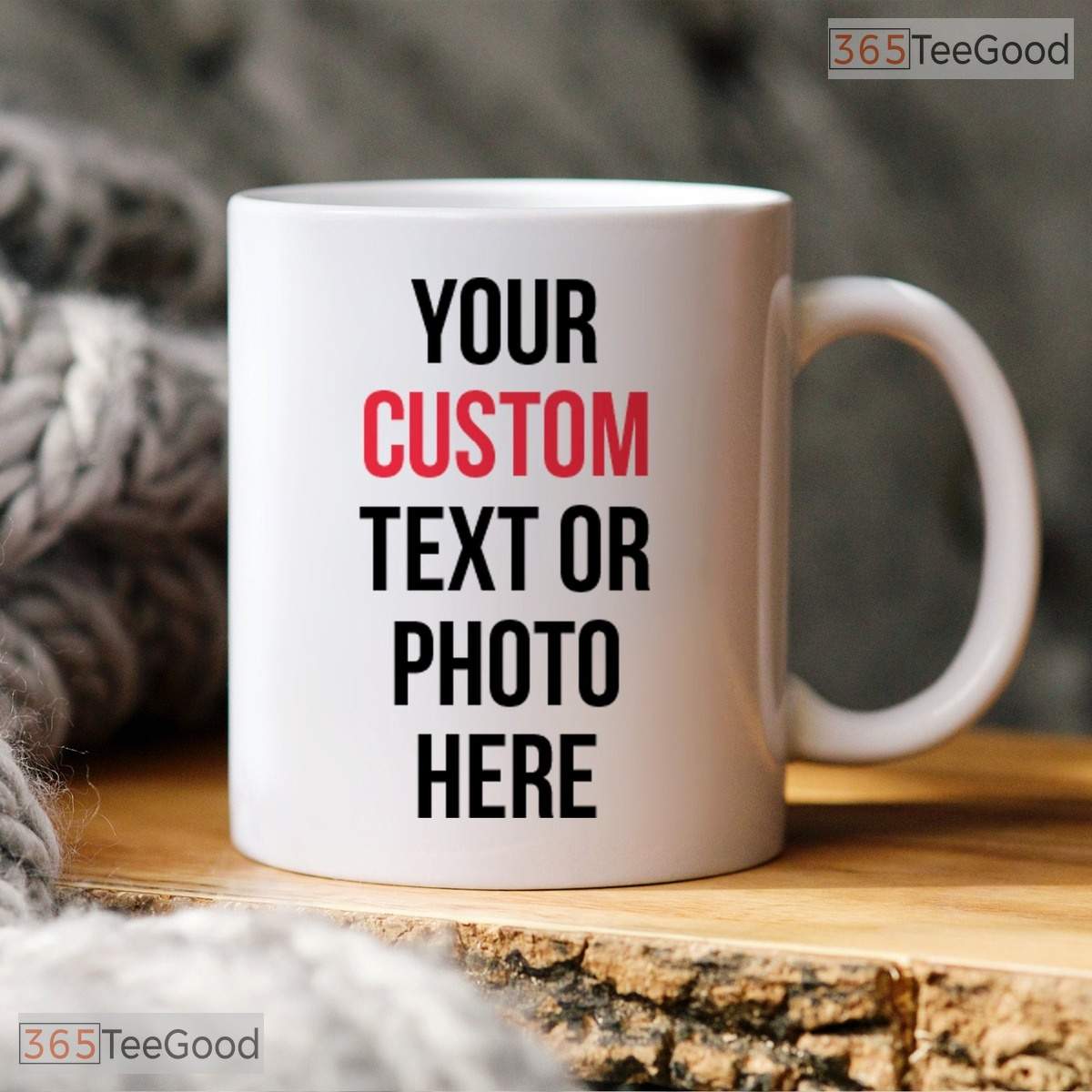 Personalized Custom Text Photo Mug - Unique Birthday Anniversary Gift Ceramic Accent Mug