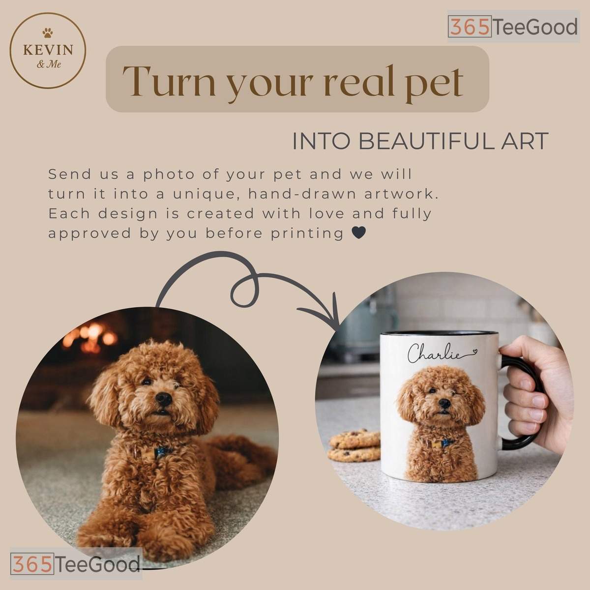 Custom Pet Photo Portrait Mug - Personalized Dog or Cat Lover Gift Ceramic Accent Mug