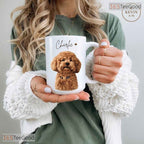 Custom Pet Photo Portrait Mug - Personalized Dog or Cat Lover Gift Ceramic Accent Mug