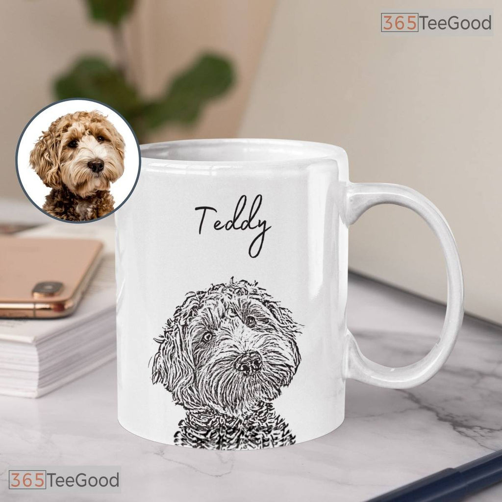 Personalized Pet Mug with Photo and Name - Custom Dog Mom Coffee Cup Ceramic Accent Mug