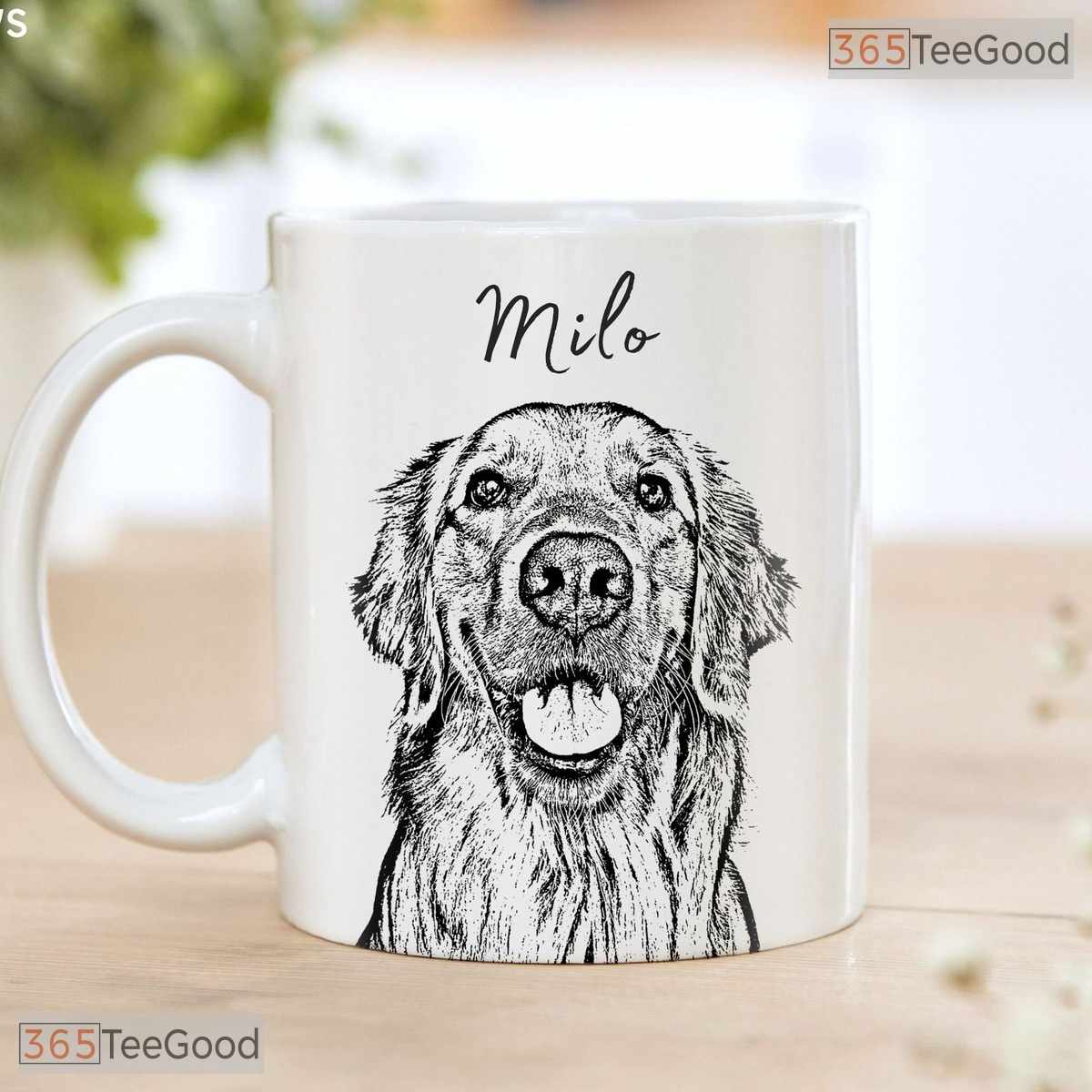 Custom Pet Photo Coffee Cup with Name - Personalized Dog Mom Gift Ceramic Accent Mug