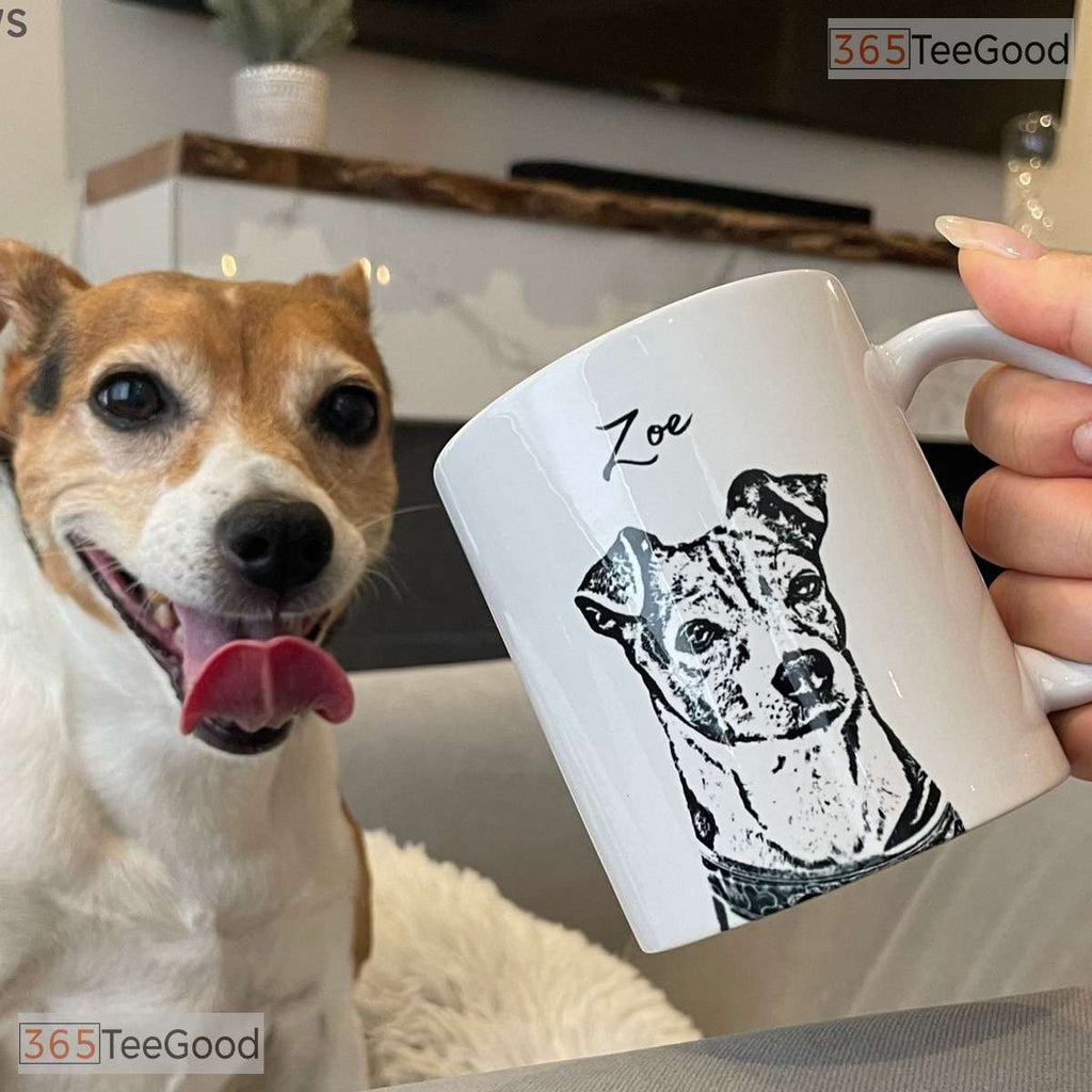 Custom Pet Photo Coffee Cup with Name - Personalized Dog Mom Gift Ceramic Accent Mug