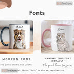 Custom Pet Photo and Name Coffee Mug - Personalized Cat Mom Keepsake Ceramic Accent Mug
