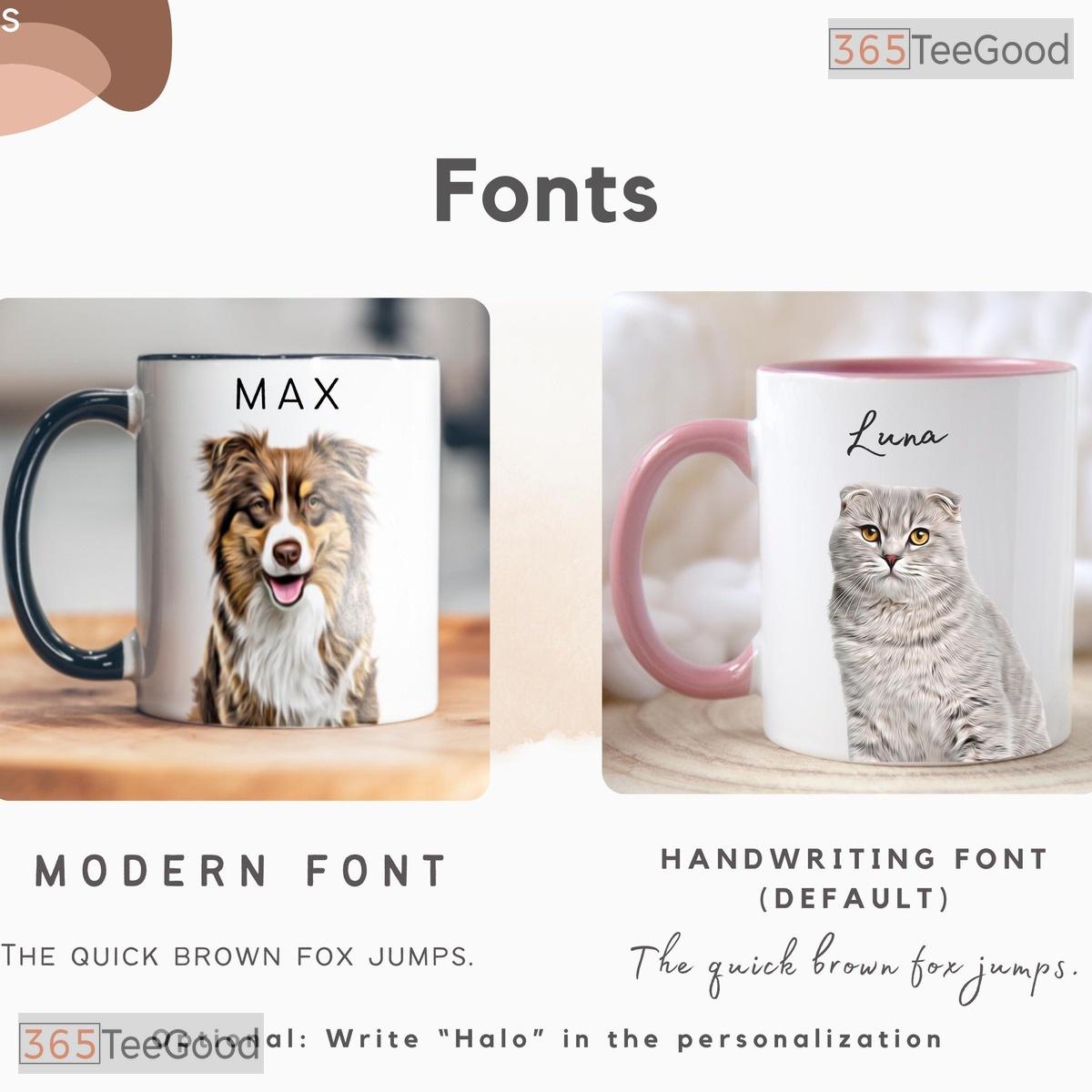 Custom Pet Photo and Name Coffee Mug - Personalized Cat Mom Keepsake Ceramic Accent Mug
