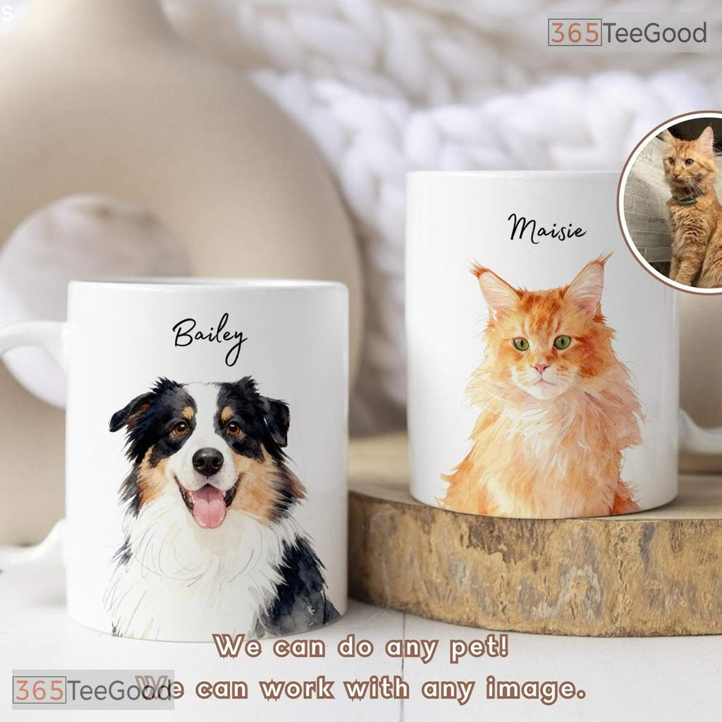 Personalized Cat Photo Keepsake Mug - Custom Pet Name Memorial Gift Ceramic Accent Mug