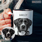 Custom Pet Portrait Coffee Mug - Personalized Dog Dad and Cat Mom Gift Ceramic Accent Mug