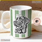 Custom Striped Pet Photo Mug - Personalized Dog Mom Birthday Gift Ceramic Accent Mug