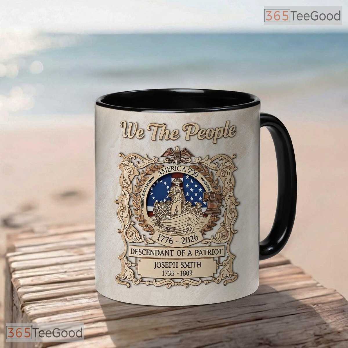 Custom Revolutionary War Ancestor Descendant Of A Patriot Two Tone Ceramic Accent Mug