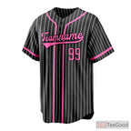 Custom Striped Baseball Jersey Tee for Men & Women - Personalized Stitched Name & Number