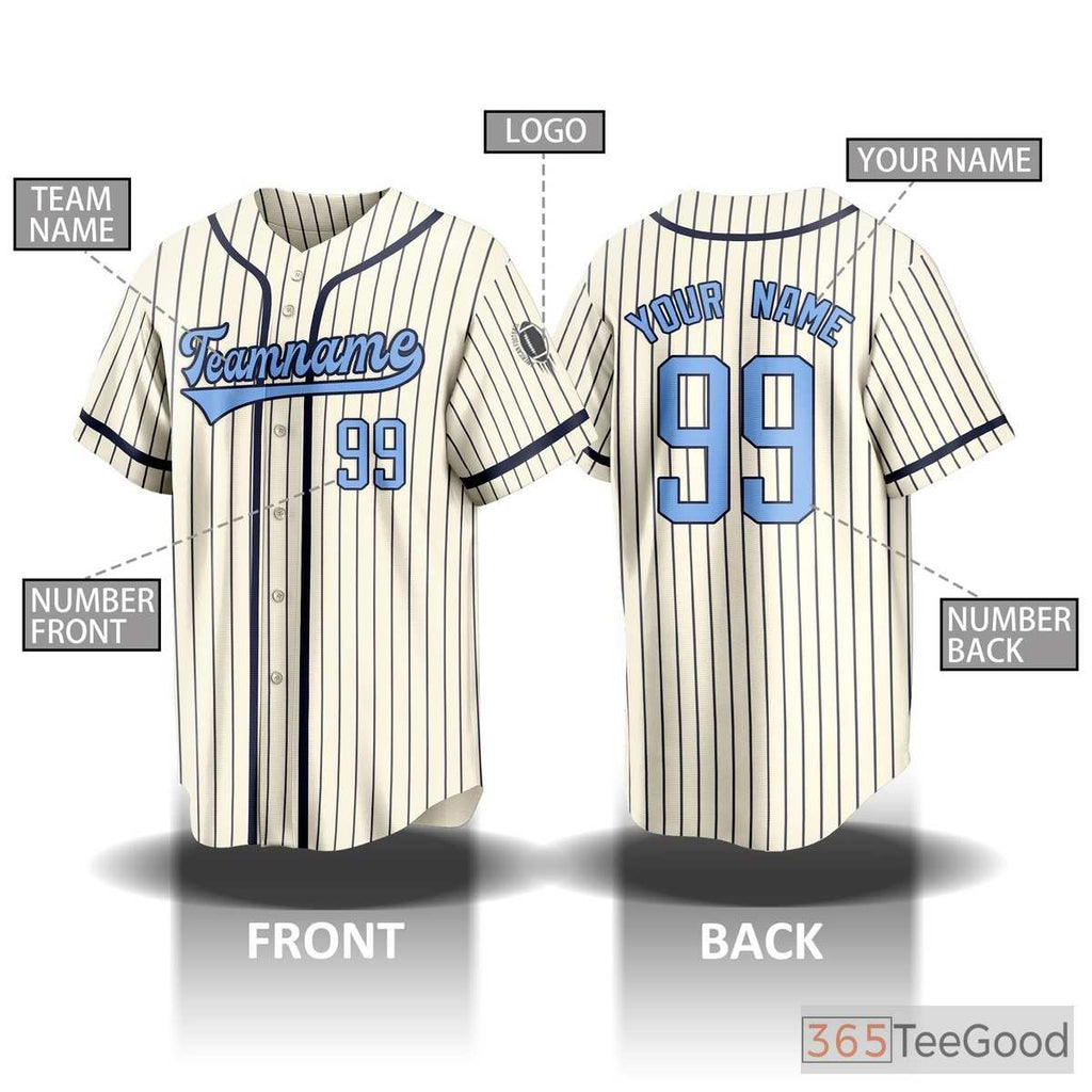 Custom Striped Baseball Jersey Tee for Men & Women - Create Your Unique Team Look