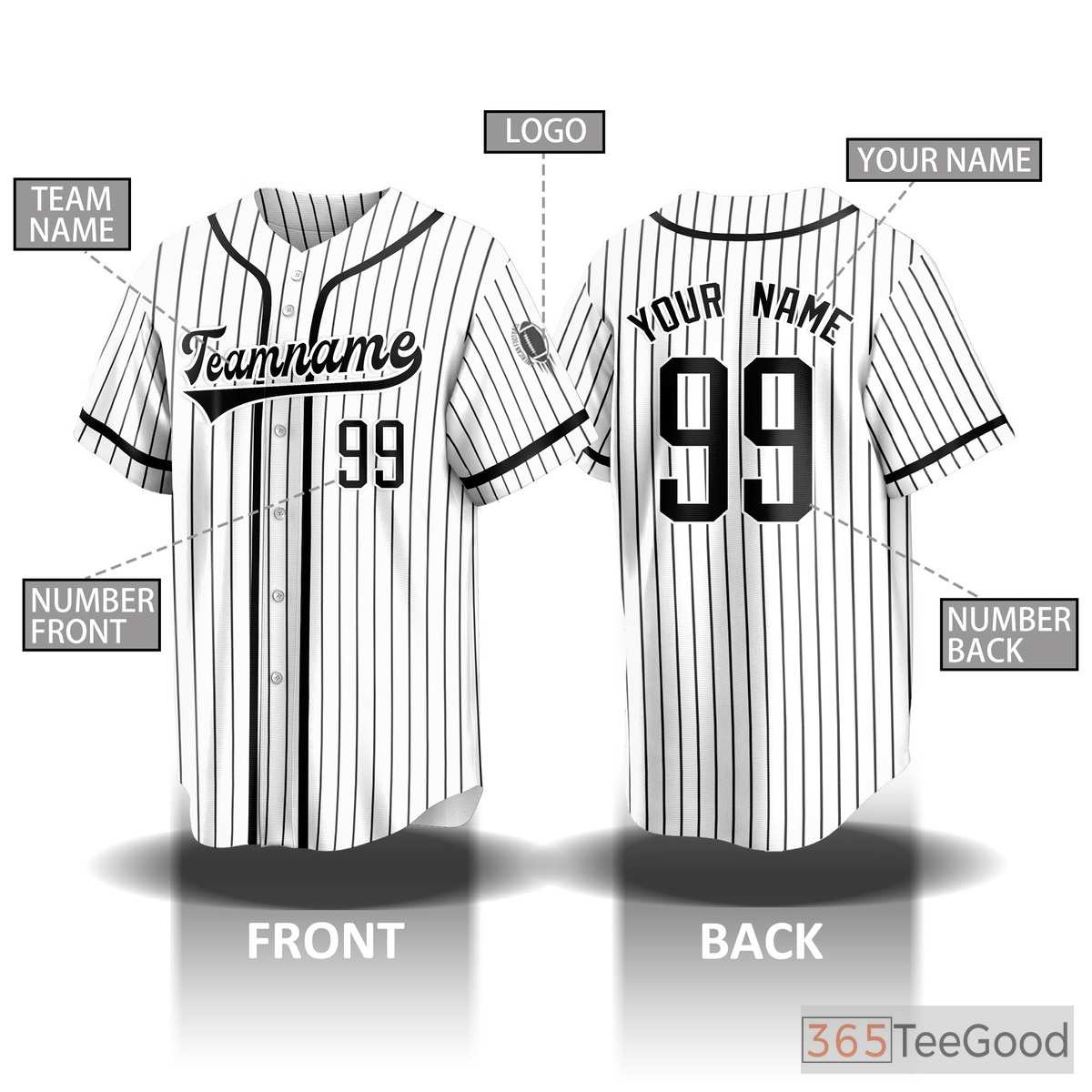Custom Striped Baseball Jersey Tee for Men & Women - Design Your Own Name & Number