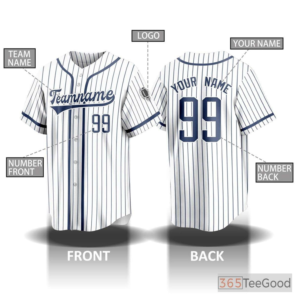 Custom Striped Baseball Jersey Tee for Men & Women - Personalize Your Player Look