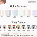Custom Striped Pet Photo Name Mug - Personalized Dog Mom Keepsake Ceramic Accent Mug