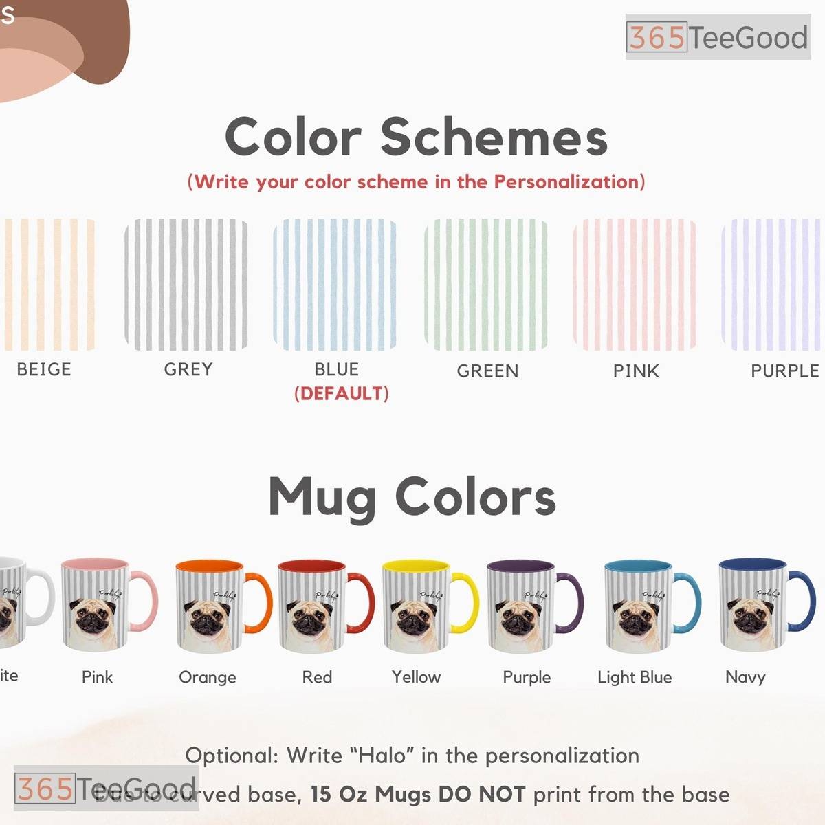 Custom Striped Pet Photo Name Mug - Personalized Dog Mom Keepsake Ceramic Accent Mug
