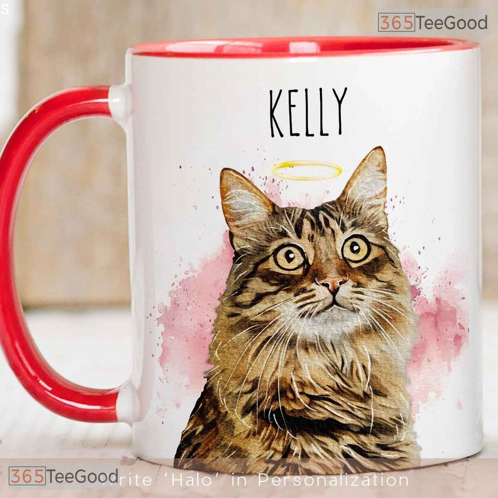 Custom Watercolor Pet Portrait Mug - Personalized Dog Photo Coffee Cup Ceramic Accent Mug