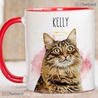 Custom Watercolor Pet Portrait Mug - Personalized Dog Photo Coffee Cup Ceramic Accent Mug