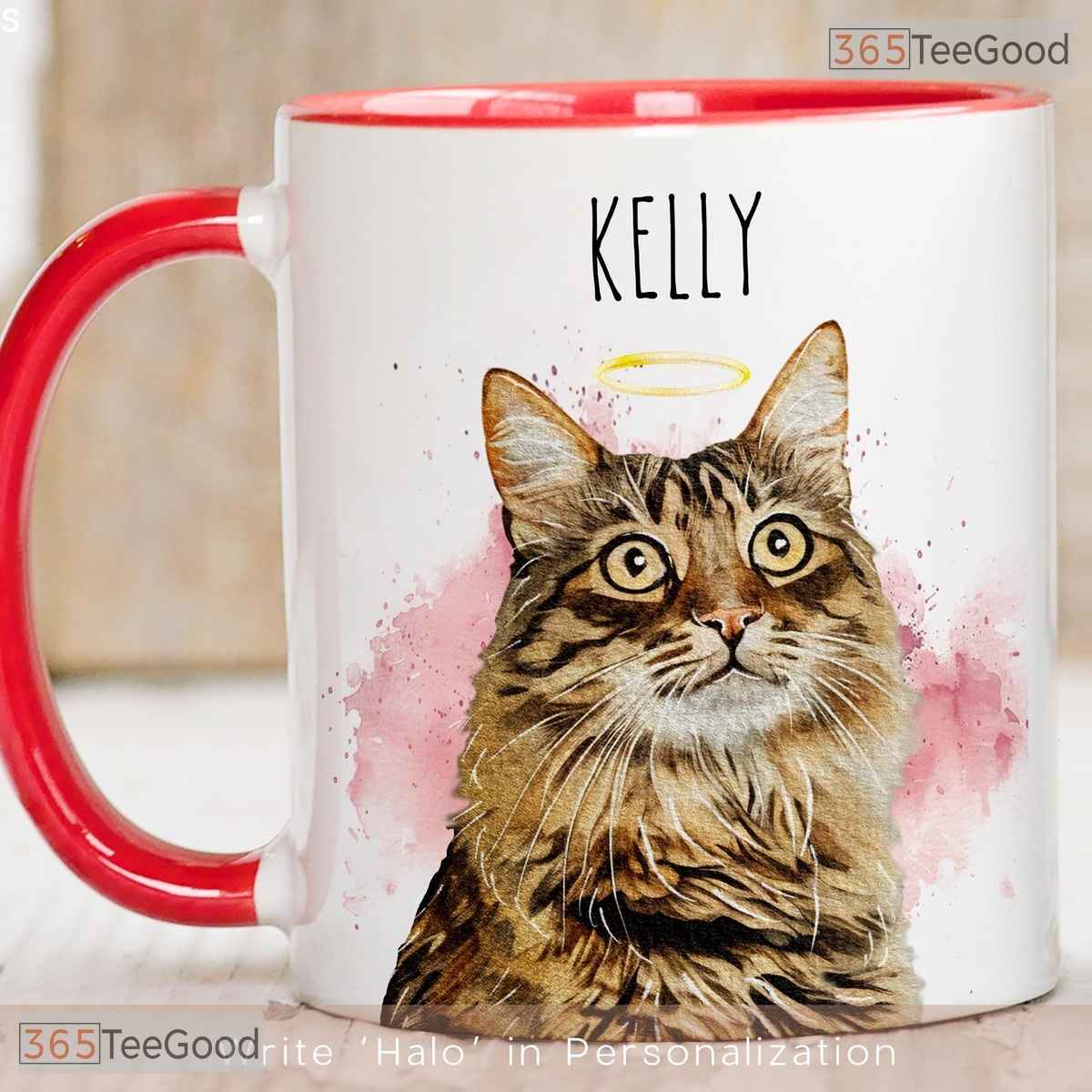 Custom Watercolor Pet Portrait Mug - Personalized Dog Photo Coffee Cup Ceramic Accent Mug