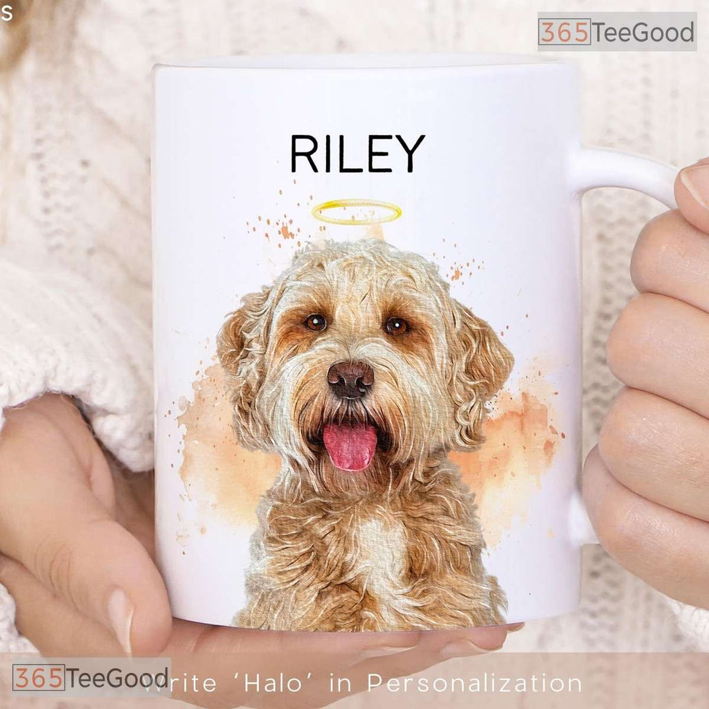 Custom Watercolor Pet Portrait Mug - Personalized Dog Photo Coffee Cup Ceramic Accent Mug