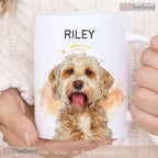 Custom Watercolor Pet Portrait Mug - Personalized Dog Photo Coffee Cup Ceramic Accent Mug