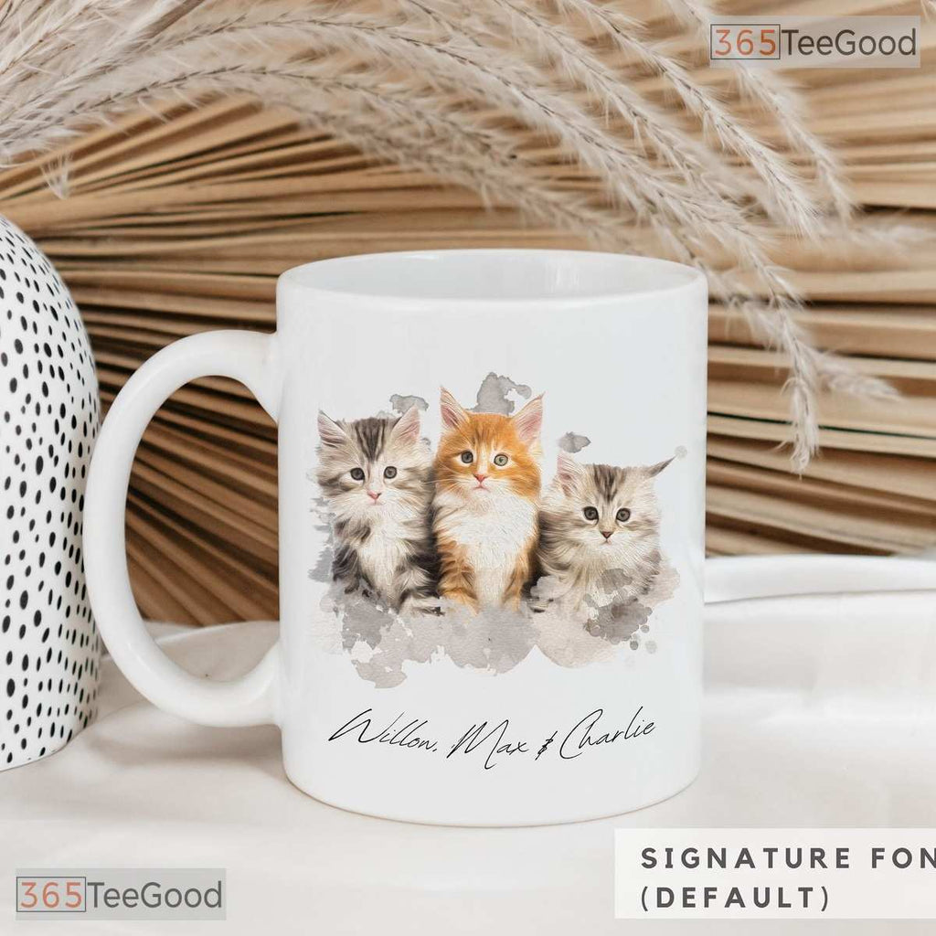 Custom Watercolor Pet Photo Mug with Name - Personalized Dog Portrait Ceramic Accent Mug
