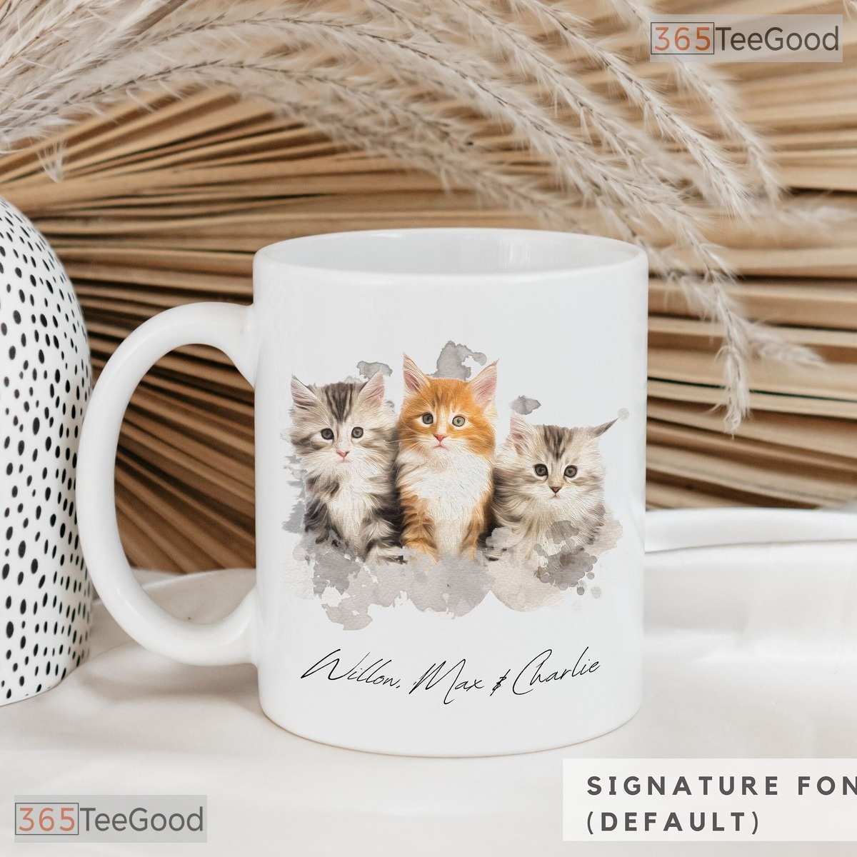 Custom Watercolor Pet Photo Mug with Name - Personalized Dog Portrait Ceramic Accent Mug