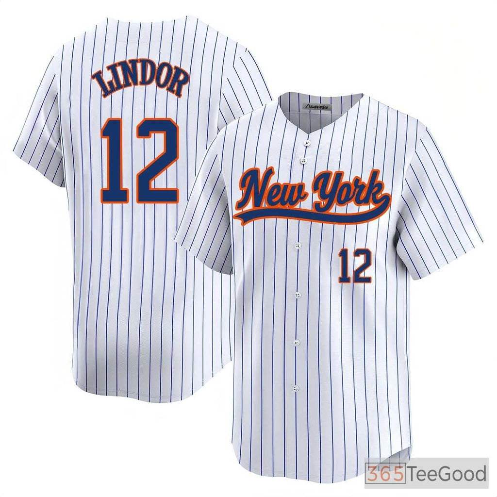 Custom White NYC Style Baseball Jersey Tee for Men, Women & Youth Stitched Fan Shirt