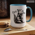 Cute But Feral Raccoon Accent Mug - Mischievous Animal Lover Gift Ceramic Accent Mug