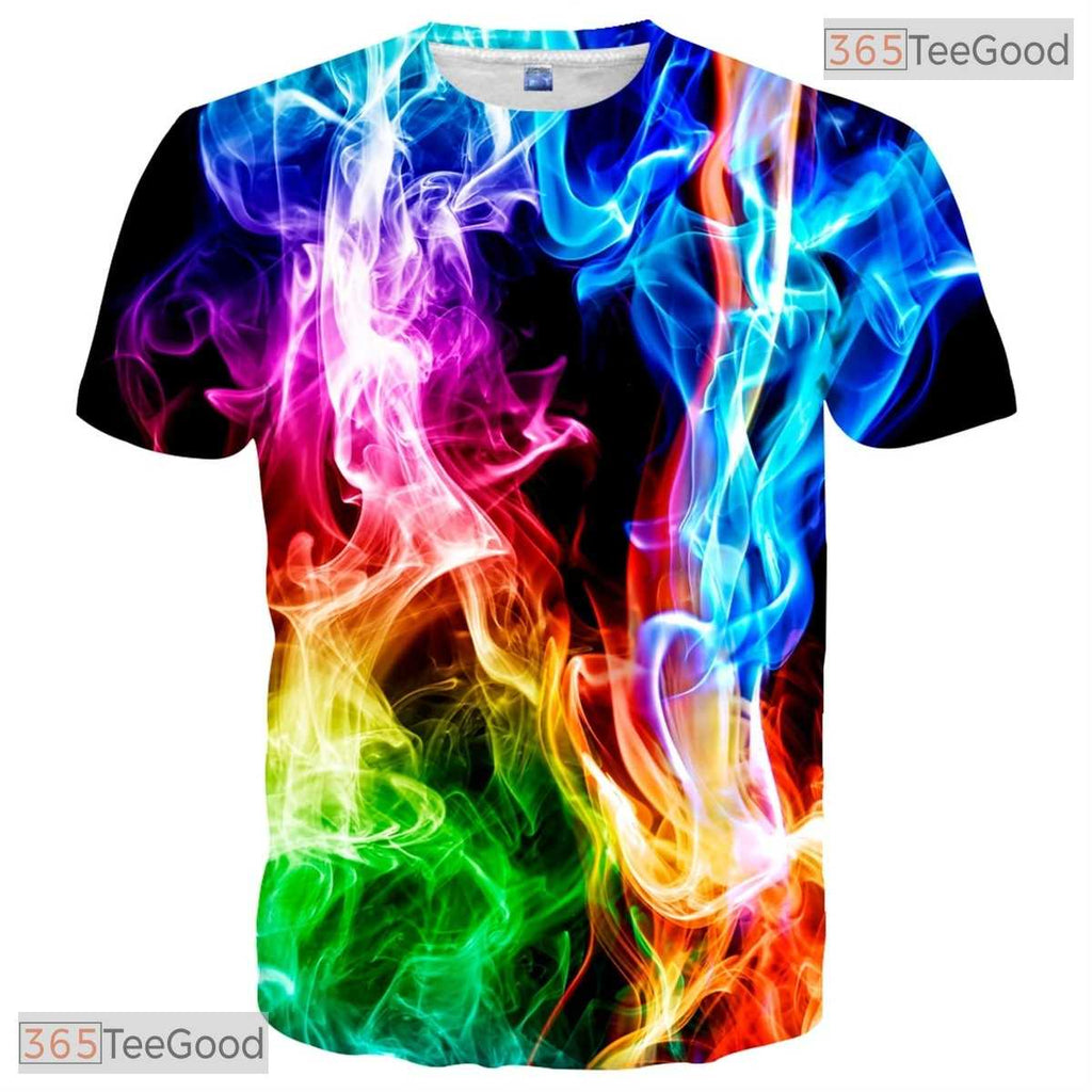 Vibrant Blue Geometric Pattern Graphic 3D Printed Casual Unisex T-Shirt Styles