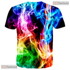 Vibrant Blue Geometric Pattern Graphic 3D Printed Casual Unisex T-Shirt Styles