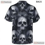 Dark Aesthetic Gothic Skull Skeleton Hawaiian Tee Unisex Tropical Horror Outfit