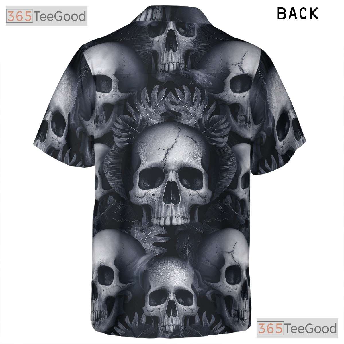 Dark Aesthetic Gothic Skull Skeleton Hawaiian Tee Unisex Tropical Horror Outfit