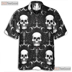 Dark Baroque Gothic Skull Hawaiian Shirt - Men's Damask Floral Outfit Tee