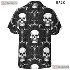 Dark Baroque Gothic Skull Hawaiian Shirt - Men's Damask Floral Outfit Tee