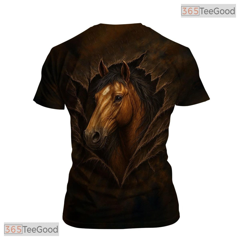 Dark Brown Fantasy Horse Animal Graphic Novelty 3D Printed Casual Unisex T-Shirt Top