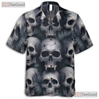 Dark Horror Skeleton Gothic Skull Hawaiian Shirt Men Women Tropical Beach Vibe