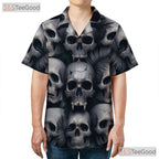 Dark Horror Skeleton Gothic Skull Hawaiian Shirt Men Women Tropical Beach Vibe