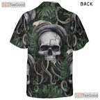 Dark Tropical Skull Octopus Horror Sea Creature Hawaiian Shirt Unisex Top