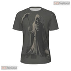 Dark Death Skull Fantasy Graphic 3D Pattern Printed Casual Unisex Tee Shirt Style