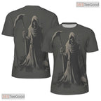 Dark Death Skull Fantasy Graphic 3D Pattern Printed Casual Unisex Tee Shirt Style
