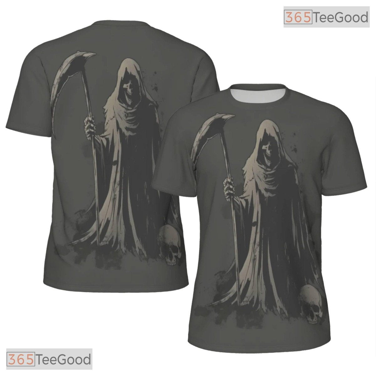 Dark Death Skull Fantasy Graphic 3D Pattern Printed Casual Unisex Tee Shirt Style