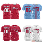 Deep Blue Custom Baseball Jersey Tee Stitched Personalized Unisex Softball Team Shirt