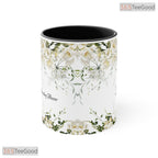 Diana Name Personalized Accent Mug - Custom Elegant Floral Script Ceramic Coffee Cup