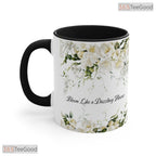 Diana Name Personalized Accent Mug - Custom Elegant Floral Script Ceramic Coffee Cup