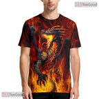 Fierce Dragon Basketball Graphic Art 3D Printed Short Sleeve Unisex Tee Shirt Styles
